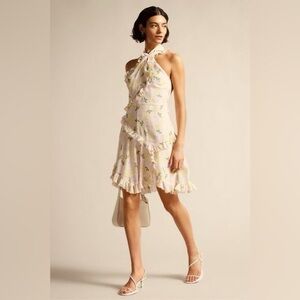 Floral Halter Neck Mini Dress